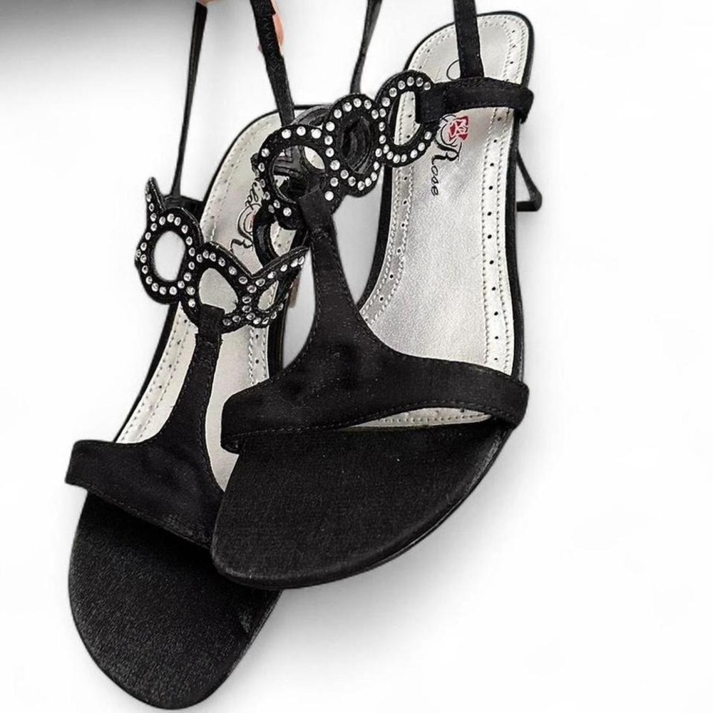 y2K black open toed slingback heels